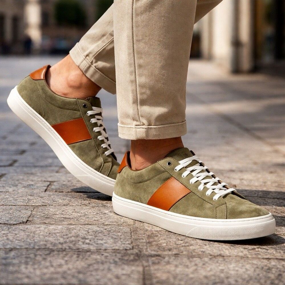 Good Man Brand Sneakers Mens 13 Army Suede Leather Low Top Lace Up Streetwear
